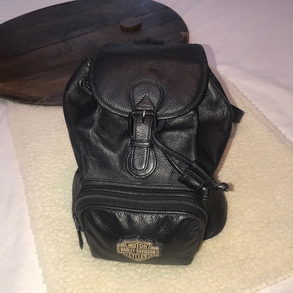 Bag Vintage Authentic Harley Davidson Favorite Genuine Leather Vintage Backpack
